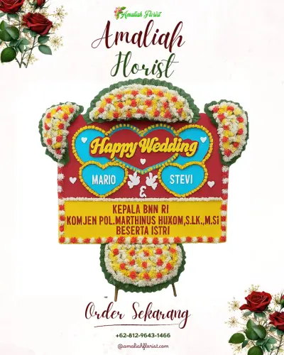 Karangan Papan Bunga Pernikahan di Fadoro You